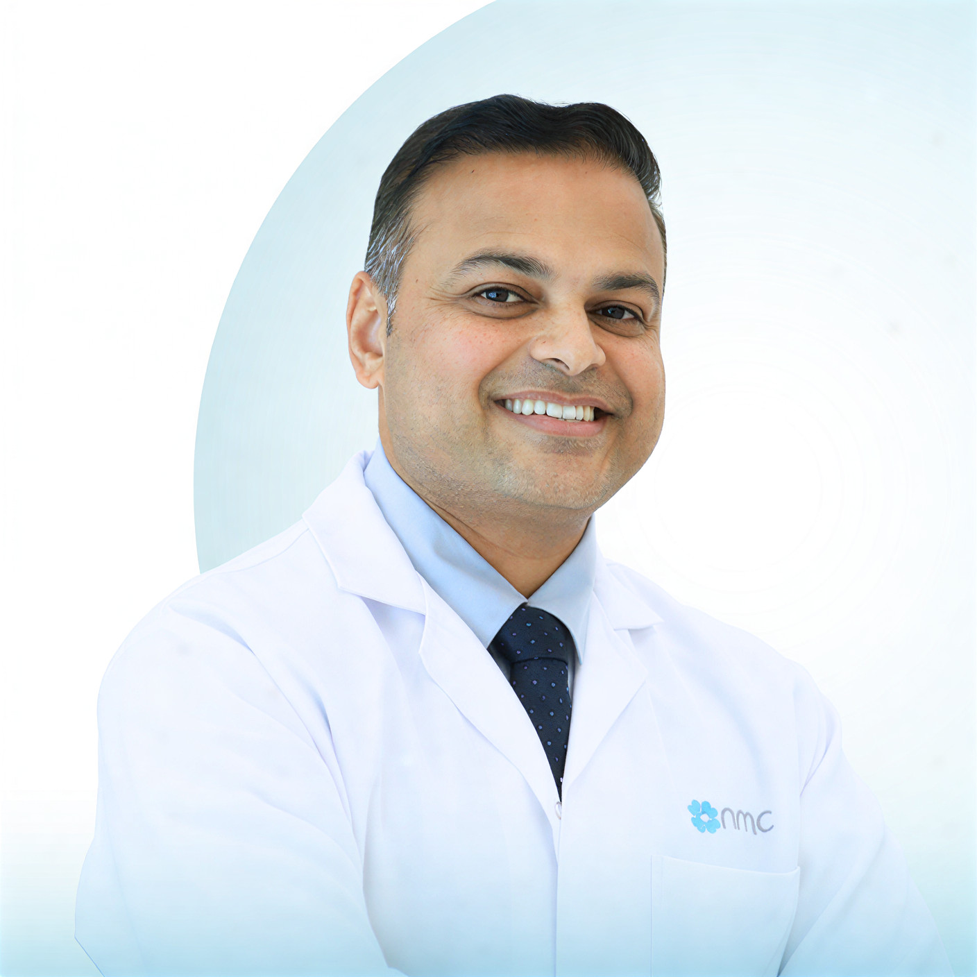 Expert child specialist doctor in Dubai in medical uniform portrait